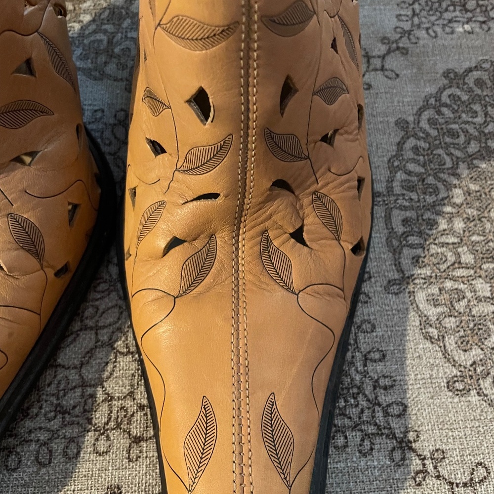 Mia tan leather heel mule - Picture 3 of 7